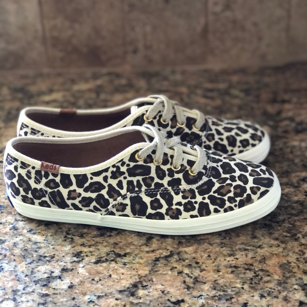 Keds Champion Tan Multi Leopard Sneakers 5.5